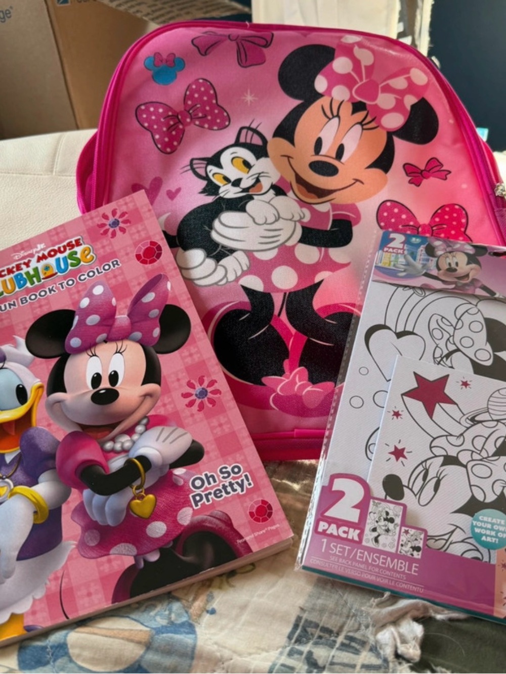 Disney Pink Minnie Mouse Backpack & Activity Set